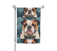 Drapeau de jardin 30,5 x 45,7 cm double face, drapeau de ferme de vacances de cour, drapeau amusant de bouledogue anglais saisonnier pour printemps, été, pelouse, porche, décoration d'intérieur, petit