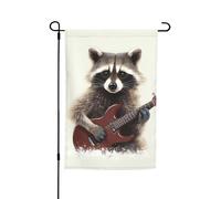 Drapeau de jardin 30,5 x 45,7 cm double face, drapeau de ferme de vacances de cour, drapeau amusant de raton laveur saisonnier pour printemps, été, pelouse, porche, décoration d'intérieur, petit