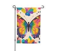 Drapeau de jardin 30,5 x 45,7 cm double face, drapeau de ferme de vacances de cour, drapeau coloré de papillon saisonnier pour le printemps, l'été, la pelouse, le porche, la décoration d'intérieur