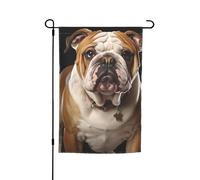 Drapeau de jardin 30,5 x 45,7 cm double face, drapeau de ferme de vacances de cour, drapeau de bouledogue anglais, bannière saisonnière d'extérieur pour printemps, été, pelouse, porche, décoration