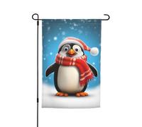 Drapeau de jardin 30,5 x 45,7 cm double face, drapeau de ferme de vacances de cour, drapeau de Noël amusant pingouin saisonnier bannière d'extérieur pour printemps, été, pelouse, porche, décoration