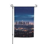 Drapeau de jardin 30,5 x 45,7 cm double face, drapeau de ferme de vacances de cour, drapeau d'horizon de Los Angeles, bannière saisonnière d'extérieur pour printemps, été, pelouse, porche, décoration