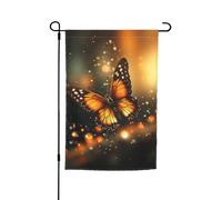 Drapeau de jardin 30,5 x 45,7 cm double face, drapeau de ferme de vacances de cour, drapeau orange papillon saisonnier pour le printemps, l'été, la pelouse, le porche, la décoration d'intérieur, petit