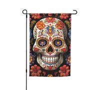 Drapeau de jardin 30,5 x 45,7 cm double face, drapeau de ferme de vacances de cour en sucre crânes saisonniers pour printemps, été, pelouse, porche, décoration d'intérieur, petit drapeau de jardin