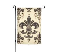 Drapeau de jardin 30,5 x 45,7 cm double face, drapeau de ferme de vacances de cour fleur de lys et armoiries, bannière saisonnière d'extérieur pour printemps, été, pelouse, porche, décoration