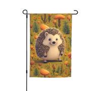 Drapeau de jardin 30,5 x 45,7 cm double face, drapeau de ferme de vacances de cour, hérisson, bannière extérieure saisonnière pour printemps, été, pelouse, porche, décoration d'intérieur, petit