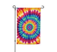 Drapeau de jardin 30,5 x 45,7 cm double face, drapeau de ferme de vacances de cour, motif teinture par nœuds, bannière extérieure saisonnière pour printemps, été, pelouse, porche, décoration