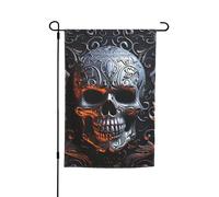 Drapeau de jardin 30,5 x 45,7 cm double face, drapeau de ferme de vacances de cour, motif tête de mort, bannière saisonnière d'extérieur pour printemps, été, pelouse, porche, décoration d'intérieur