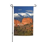 Drapeau de jardin 30,5 x 45,7 cm double face, drapeau de ferme de vacances de cour, Pikes Peak Colorado, bannière extérieure saisonnière pour printemps, été, pelouse, porche, décoration d'intérieur