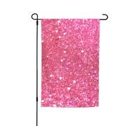 Drapeau de jardin 30,5 x 45,7 cm double face, drapeau de ferme de vacances de cour rose étincelant à paillettes saisonnières pour printemps, été, pelouse, porche, décoration d'intérieur, petit drapeau