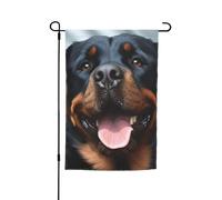 Drapeau de jardin 30,5 x 45,7 cm double face, drapeau de ferme de vacances de cour Rottweiler Chiens avec tête de langue saisonnière pour printemps, été, pelouse, porche, décoration d'intérieur, petit
