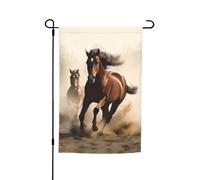 Drapeau de jardin 30,5 x 45,7 cm double face, drapeau de ferme de vacances, drapeau animaux, cheval, course saisonnière, bannière extérieure pour printemps, été, pelouse, porche, décoration