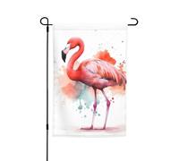 Drapeau de jardin 30,5 x 45,7 cm double face, drapeau de ferme de vacances, drapeau aquarelle flamant rose, bannière extérieure saisonnière pour printemps, été, pelouse, porche, décoration d'intérieur