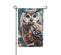 Drapeau de jardin 30,5 x 45,7 cm double face, drapeau de ferme de vacances, drapeau de cour animal mignon hibou saisonnier bannière extérieure pour printemps, été, pelouse, porche, décoration