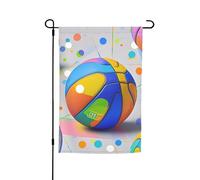 Drapeau de jardin 30,5 x 45,7 cm double face, drapeau de ferme de vacances, drapeau de cour coloré de basket-ball saisonnier pour le printemps, l'été, la pelouse, le porche, la décoration d'intérieur