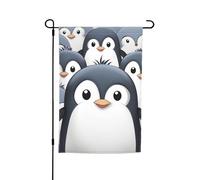 Drapeau de jardin 30,5 x 45,7 cm double face, drapeau de ferme de vacances, drapeau de cour mignon pingouin saisonnier pour printemps, été, pelouse, porche, décoration d'intérieur, petit drapeau de