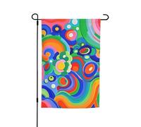 Drapeau de jardin 30,5 x 45,7 cm double face, drapeau de ferme de vacances, drapeau de cour, peinture en couleur, bannière extérieure saisonnière pour printemps, été, pelouse, porche, décoration