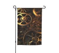 Drapeau de jardin 30,5 x 45,7 cm double face, drapeau de ferme, engrenages steampunk, bannière d'extérieur saisonnière pour printemps, été, pelouse, porche, décoration d'intérieur, petit drapeau de