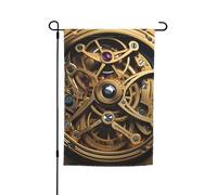Drapeau de jardin 30,5 x 45,7 cm double face, drapeau de ferme, engrenages steampunk, bannière d'extérieur saisonnière pour printemps, été, pelouse, porche, décoration d'intérieur, petit drapeau de