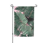 Drapeau de jardin 30,5 x 45,7 cm double face, drapeau de ferme, feuilles de palmier vertes, bannière extérieure saisonnière pour printemps, été, pelouse, porche, décoration d'intérieur, petit drapeau