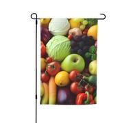 Drapeau de jardin 30,5 x 45,7 cm double face, drapeau de ferme, fruits et légumes frais, bannière extérieure saisonnière pour printemps, été, pelouse, porche, décoration d'intérieur, petit drapeau de