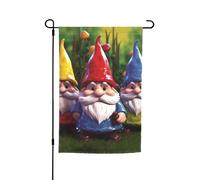 Drapeau de jardin 30,5 x 45,7 cm double face, drapeau de ferme, gnomes colorés, bannière extérieure saisonnière pour printemps, été, pelouse, porche, décoration d'intérieur, petit drapeau de jardin