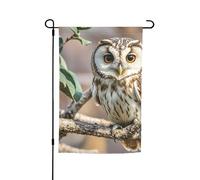 Drapeau de jardin 30,5 x 45,7 cm double face, drapeau de ferme, grain de café, hibou, bannière saisonnière d'extérieur pour printemps, été, pelouse, porche, décoration d'intérieur, petit drapeau de