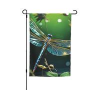 Drapeau de jardin 30,5 x 45,7 cm double face, drapeau de ferme, libellule verte, bannière d'extérieur saisonnière pour printemps, été, pelouse, porche, décoration d'intérieur, petit drapeau de jardin