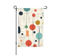 Drapeau de jardin 30,5 x 45,7 cm double face, drapeau de ferme moderne du milieu du siècle, bannière extérieure saisonnière pour printemps, été, pelouse, porche, décoration d'intérieur, petit drapeau