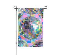 Drapeau de jardin 30,5 x 45,7 cm double face, drapeau de ferme, motif boule disco saisonnier, bannière extérieure pour printemps, été, pelouse, porche, décoration d'intérieur, petit drapeau de jardin