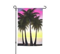 Drapeau de jardin 30,5 x 45,7 cm double face, drapeau de ferme, palmier tropical, bannière saisonnière d'extérieur pour printemps, été, pelouse, porche, décoration d'intérieur, petit drapeau de jardin