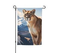 Drapeau de jardin 30,5 x 45,7 cm double face, drapeau de ferme, panthère, lion de montagne, bannière extérieure saisonnière pour printemps, été, pelouse, porche, décoration d'intérieur, petit drapeau