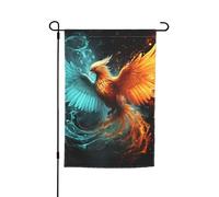 Drapeau de jardin 30,5 x 45,7 cm double face, drapeau de ferme, phénix feu et eau, bannière extérieure saisonnière pour printemps, été, pelouse, porche, décoration d'intérieur, petit drapeau de jardin