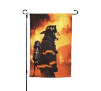 Drapeau de jardin 30,5 x 45,7 cm double face, drapeau de ferme, pompier, flamme, bannière saisonnière d'extérieur pour printemps, été, pelouse, porche, décoration d'intérieur, petit drapeau de jardin