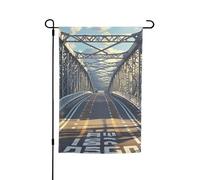 Drapeau de jardin 30,5 x 45,7 cm double face, drapeau de ferme, pont de route, bannière extérieure saisonnière pour printemps, été, pelouse, porche, décoration d'intérieur, petit drapeau de jardin