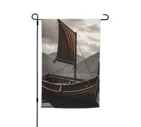Drapeau de jardin 30,5 x 45,7 cm double face, drapeau de ferme, vieux bateau, bannière extérieure saisonnière pour printemps, été, pelouse, porche, décoration d'intérieur, petit drapeau de jardin