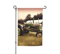Drapeau de jardin 30,5 x 45,7 cm double face, drapeau de ferme, vieux tracteur, photo de ferme, bannière extérieure saisonnière pour printemps, été, pelouse, porche, décoration d'intérieur, petit