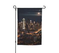 Drapeau de jardin 30,5 x 45,7 cm double face, drapeau de ferme, ville, Seattle, bannière extérieure saisonnière pour printemps, été, pelouse, porche, décoration d'intérieur, petit drapeau de jardin