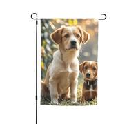 Drapeau de jardin 30,5 x 45,7 cm double face, drapeau de jardin de vacances de ferme, chien mignon, bannière saisonnière d'extérieur pour printemps, été, pelouse, porche, décoration d'intérieur, petit