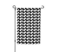 Drapeau de jardin 30,5 x 45,7 cm double face, drapeau pied-de-poule noir saisonnier pour printemps, été, pelouse, porche, décoration d'intérieur, petit drapeau de jardin