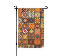 Drapeau de jardin 30,5 x 45,7 cm double face, groupe de drapeaux marocains géométriques saisonniers pour printemps, été, pelouse, porche, décoration d'intérieur, petit drapeau de jardin