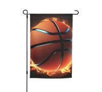 Drapeau de jardin 30,5 x 45,7 cm, double face pour le printemps et l'été, bannière 3D de basket-ball, petit drapeau saisonnier de vacances, décoration extérieure