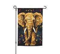 Drapeau de jardin 30,5 x 45,7 cm, double face pour le printemps et l'été, bannière abstraite éléphant petit drapeau saisonnier vacances décoration extérieure