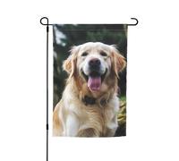 Drapeau de jardin 30,5 x 45,7 cm, double face pour le printemps et l'été, bannière amusante Golden Retriever, petit drapeau saisonnier pour les vacances, décoration extérieure