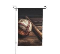 Drapeau de jardin 30,5 x 45,7 cm, double face pour le printemps et l'été, bannière de baseball sur bois, petit drapeau saisonnier de vacances, décoration extérieure