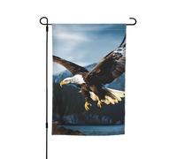 Drapeau de jardin 30,5 x 45,7 cm, double face pour le printemps et l'été, bannière de cour, aigle à la chasse, petit drapeau saisonnier pour les vacances, décoration extérieure