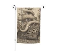 Drapeau de jardin 30,5 x 45,7 cm, double face pour le printemps et l'été, bannière de cour, bannière de pirate, pieuvre, petit drapeau saisonnier pour les vacances, décoration extérieure