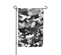 Drapeau de jardin 30,5 x 45,7 cm, double face pour le printemps et l'été, bannière de cour décorative noire, gris, blanc, camouflage, petit drapeau saisonnier, vacances, décoration extérieure