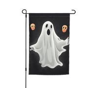Drapeau de jardin 30,5 x 45,7 cm, double face pour le printemps et l'été, bannière de cour noire et fantôme d'Halloween, petit drapeau saisonnier pour les vacances, décoration extérieure