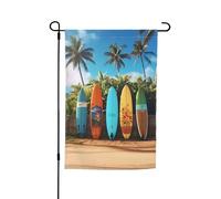 Drapeau de jardin 30,5 x 45,7 cm, double face pour le printemps et l'été, bannière de cour, planche de surf, petit drapeau saisonnier pour décoration extérieure